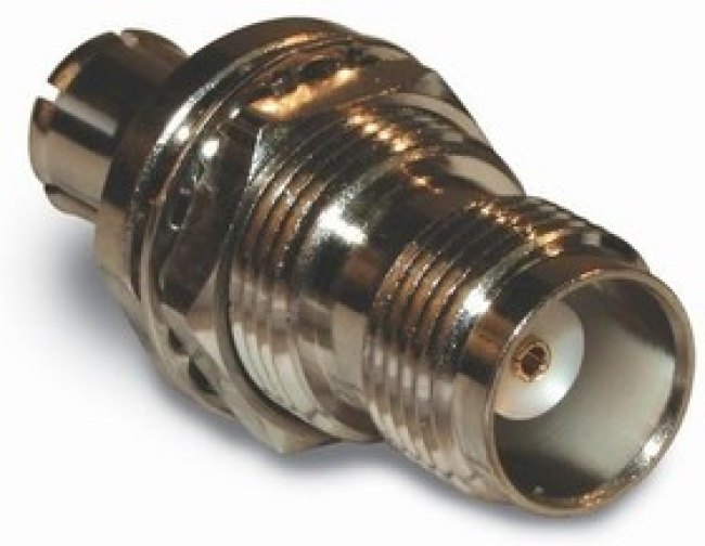 122380, RF Adapters - In Series TNC J-P Push-On Bkhd Adapter 50ohm