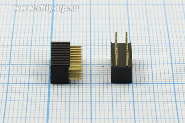 Разъем PBL-2x10 розетка, шаг P1.27x2.54, контакты 20P, монтаж на плату