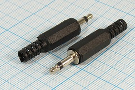 Штекер Audio Jack моно 3.5мм на кабель; №42 штек 3,5моно\2C[Ni]\каб \пл хвост\\