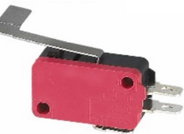 KW7-07-01, Микропереключатель с угловой планкой 90° , 15.9х10.3х27.8 мм, ON-(ON), SPDT 3P, 250 В, 5 А, 30 мОм, -25...+85 °C