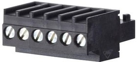 31614106, Съемная клеммная колодка, 3.5 мм, 6 вывод(-ов), 28AWG до 16AWG, 1.5 мм², Винт, 10 А