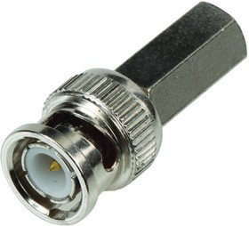 PSG08523, Разъем РЧ / Коаксиальный, BNC Коаксиальный, Прямой Штекер, Поворотный, 50 Ом, RG59, Цинк