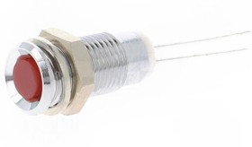 M.5030R, Индикат.лампа: LED, выпуклый, Отв: d8мм, на печатную плату, латунь
