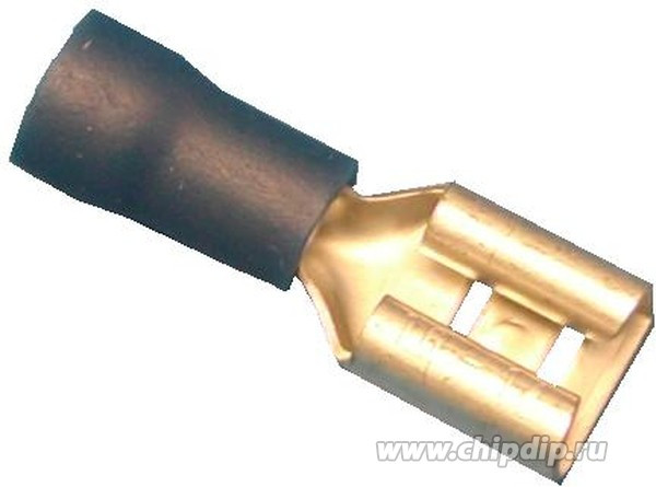 TAI-2F, Клемма ножевая 6,3мм, гнездо на провод 1,5-2,5мм, изолированная, кратно 100шт.