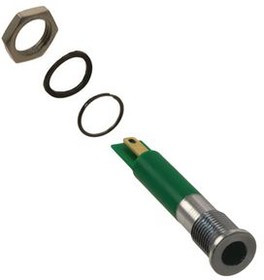 Q8F1CXXG24E, LED Indicator, Solder Lug / Faston 2.8 x 0.8 mm, Fixed, Green, DC, 24V