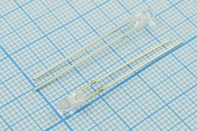 Светодиод 3 x 5, желтый, 5000 мкд, угол 25, цвет линзы: прозрачный, RL-3Y544