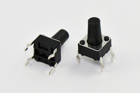Тактовая кнопка, 6.0x 6.0x 9.5, алгоритм работы NO, контакты 4PF, TS-06V-D