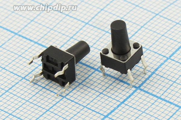Тактовая кнопка, 6.0x 6.0x 9.5, алгоритм работы NO, контакты 4PF, TS-06V-D