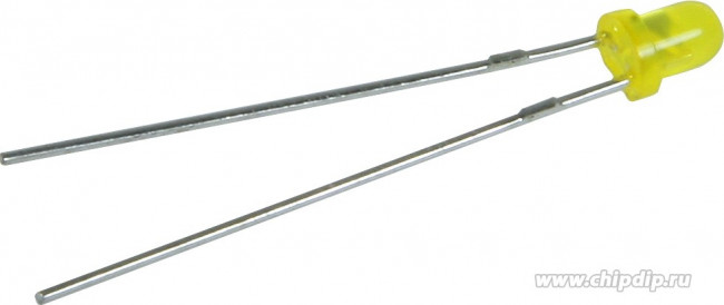 L-1154YD, Светодиод 3мм/желтый/ 588нм/5-15мкд/60°