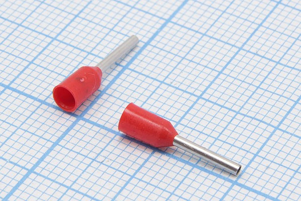 Наконечник кабельный 1,0x 8, 1,3, S 0,50, обжимной, красный, LT05008; №2599 клемма нак/каб 1,0x 8\1,3\S 0,50\обж\кр\LT05008\