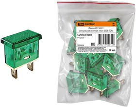 Лампа YL238-01 сигнальная зеленая неон 230В TDM