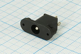 Разъем питания DC розетка, d2.5 D5.5, 3C, ON-OFF, на блок, флан, DJK-14B