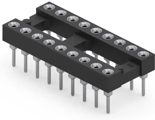 110-99-318-41-001000, DIP SOCKET, 18 POSITION, THROUGH HOLE VERTICAL