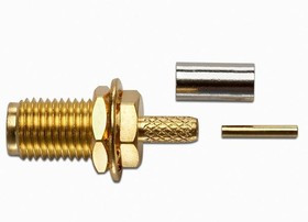 72956, RF Connectors / Coaxial Connectors SMA JACK BULKHEAD CRIMP, RG174, 178, 188, 316