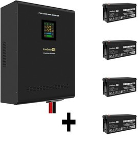EX296676RUS, Комплект ИБП EX296004RUS + батарея 200Aч EX282991RUS 4шт (инвертор, синус, для котла, настенный) ExeGate FineSine SX-5000.LCD.A