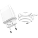 Блок питания (сетевой адаптер) HOCO C86A Illustrious 2xUSB, 2.4A с кабелем micro USB (1м) с дисплеем