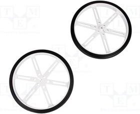 POLOLU-1439, Колесо, белый, Ось: D профиль, Кол-во шт: 2, на корпус, d: 90мм