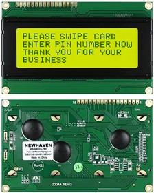 NHD-0420DZ-FL-YBW, LCD Character Display Modules &amp; Accessories STN- Y/G Transfl 98.0 x 60.0