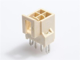 105312-2204, Headers &amp; Wire Housings NanoFit Hdr Vrt 4Ckt DR SldrClip Ntl 15Au