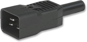 4796.0000, Разъем: питания AC, вилка, "папа", 16А, 250ВAC, IEC 60320, C20 (I)