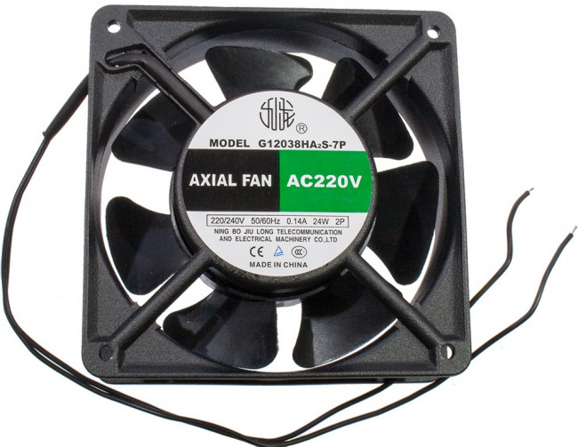 G12038HA2SL-7P, вентилятор 220В 120х120х38мм 7лопастей подшипник скольжения провода