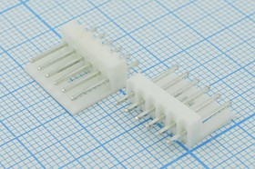 Штекер питания W, однорядный, 6 контактов, шаг 2.54, на плату, W-06; №10122 штек пит W\1x 6\P2,54\плат\\W-06