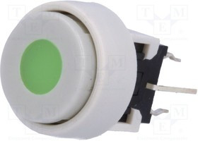 PB6136FBL-3, Переключатель: клавиатура, Пол: 2, DPDT, 0,1A/30ВDC, белый, LED