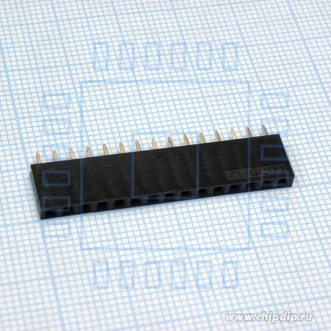 DS1023-1X15S21, (PBS-15), гнездо на плату (шаг 2.54 мм) 15 контактов