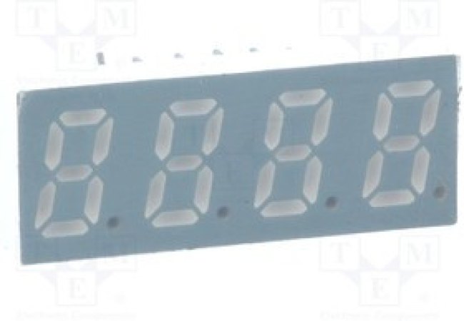 KW4-311AVA, Дисплей: LED, 7-сегментный, 8мм, 0,31", II.зн: 4, красный, 10-20мкд