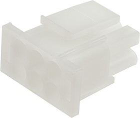 1-480704, Universal MATE-N-LOK Male Connector Housing, 6.35mm Pitch, 6 Way, 2 Row