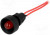 LKS220-R, Индикат.лампа: LED, вогнутый, 230ВAC, Отв: d13мм, IP20, пластик
