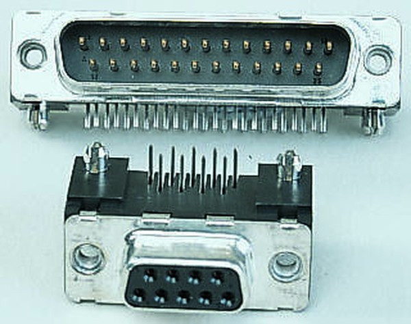 D25P13A4GL00LF, D-Sub Standard Connectors 25P RA SOLDER MALE