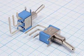 Переключатель рычажный, 220В, 3А, ON-ON, d 6,4, металл, 3PF, MTS-102-C4; №10648 ПРыч\220В\ 3А\ON-ON\d 6,4\мет\ 3PF\MTS-102-C4\