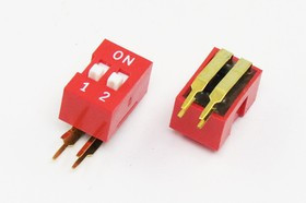 Переключатель DIP-07, контакты 14P, шаг 2.54, переключение ON-OFF, угловой, DA-07