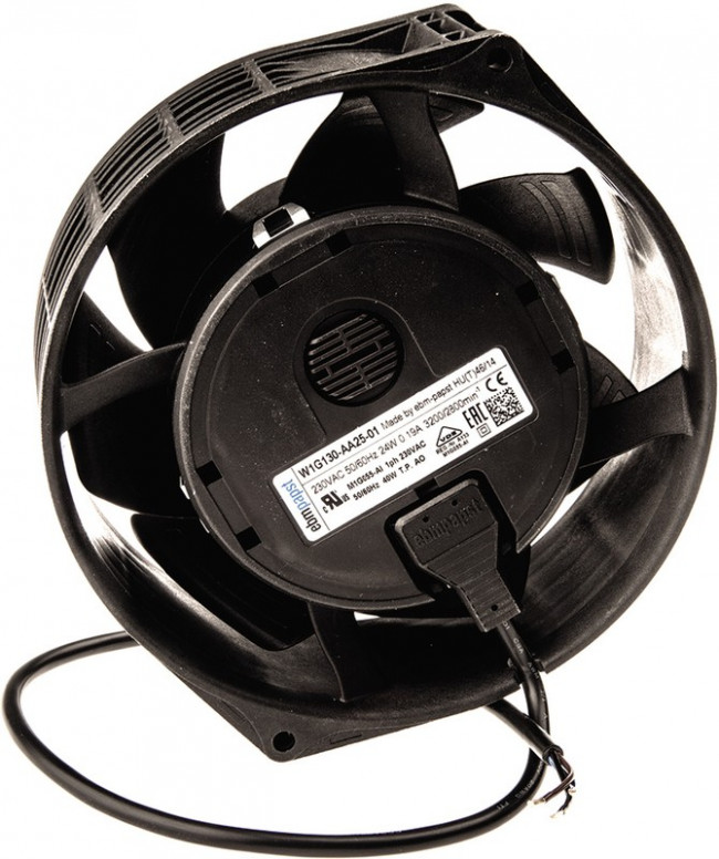 W1G130-AA25-01, EC Fans EC Tubeaxial Fan, 130mm Round, 230VAC, 24W, 3200RPM