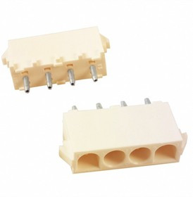 350761-4, Разъем питания типа провод-плата, вертикальный, Серия Universal MATE-N-LOK, 4 контакта, штекер, 6,35 мм