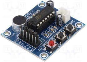 OKY3164, Module: audio; sound recorder; 3 5VDC; IC: ISD1820; pin strips OKY3164, Module: audio; sound recorder; 3 5VDC; IC: ISD1820; pin strips