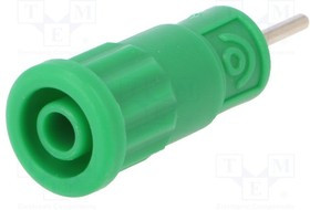 SEPB6887NI-GN, Гнездо, "банан" 4мм, 36А, 1кВ, зеленый, на панель, на корпус, 5мОм