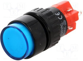 V16Y-11Z-230B, Переключатель: кнопочный, Пол: 2, SPDT, 3A/220ВAC, 2A/24ВDC, IP40