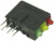 570-0100-132F, 570-0100-132F, Red/Yellow/Green Right Angle PCB LED Indicator, 3 LEDs, Through Hole 2.5 V