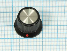 Ручка, внутренний диаметр d6,0, 36 зубцов, размер 28,8x13, пластик, черный/металл, CP-A