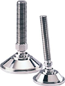 A080/008, M16 Stainless Steel Adjustable Foot, 2000kg Static Load Capacity 10° Tilt Angle