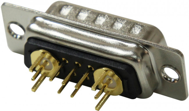 683M7W2103L001, D-Sub Mixed Contact Connectors Coax Combo D Vert PCB 7W2/M/50O/VT