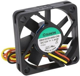 EB45101S2-C99, Вентилятор осевой, 12В DC, 45x45x10мм, подшипник скольжения, 1,44Вт, 15,6куб.м/ч, 27дБА