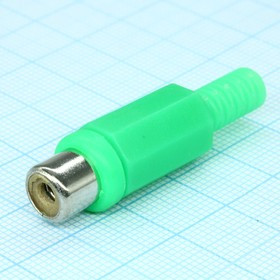 RP-406-GN-EN, (Разъём на кабель), RCA гнездо кабельное, разъем типа "тюльпан" (зеленые)
