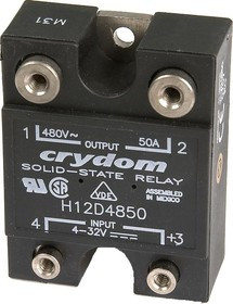 H12D4850, Реле 4-32VDC, 50A/480VAC(с крепежом)