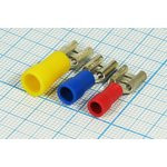 Клемма розетка, 6,4x0,8, обжимная, желтая