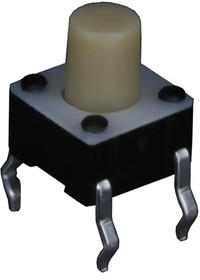 1-1825910-8, Switch Tactile OFF (ON) SPST Round Button PC Pins 0.05A 24VDC 100000Cycles 1.57N Thru-Hole Loose