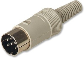 MAS60, Разъем DIN Аудио / Видео, 6 контакт(-ов), Штекер, Монтаж на Кабель, Пайка