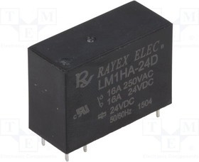 LM1HA-24D, Реле: электромагнитное, SPST-NO, Uобмотки: 24ВDC, 16A/250ВAC